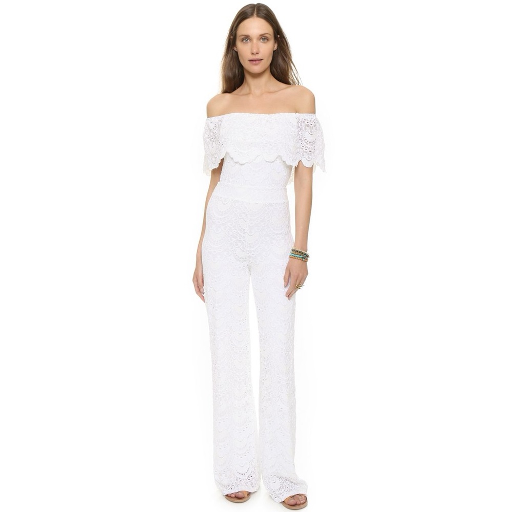 Nightcap Clothing Positano White Lace Jumpsuit